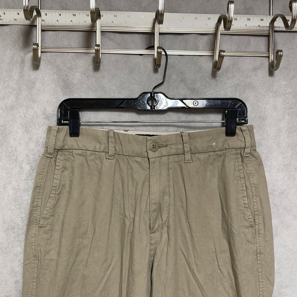 Abercrombie Fitch Pants Men 30x26 Brown Linen Cotton Loose Beach Academia Casual